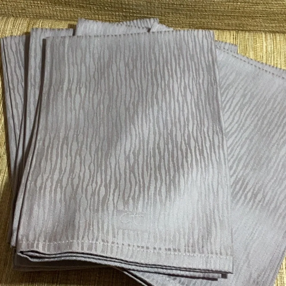 New Garnier-Thiebaut Elegant 6 Gray 100% Cotton 22”x23” Napkins